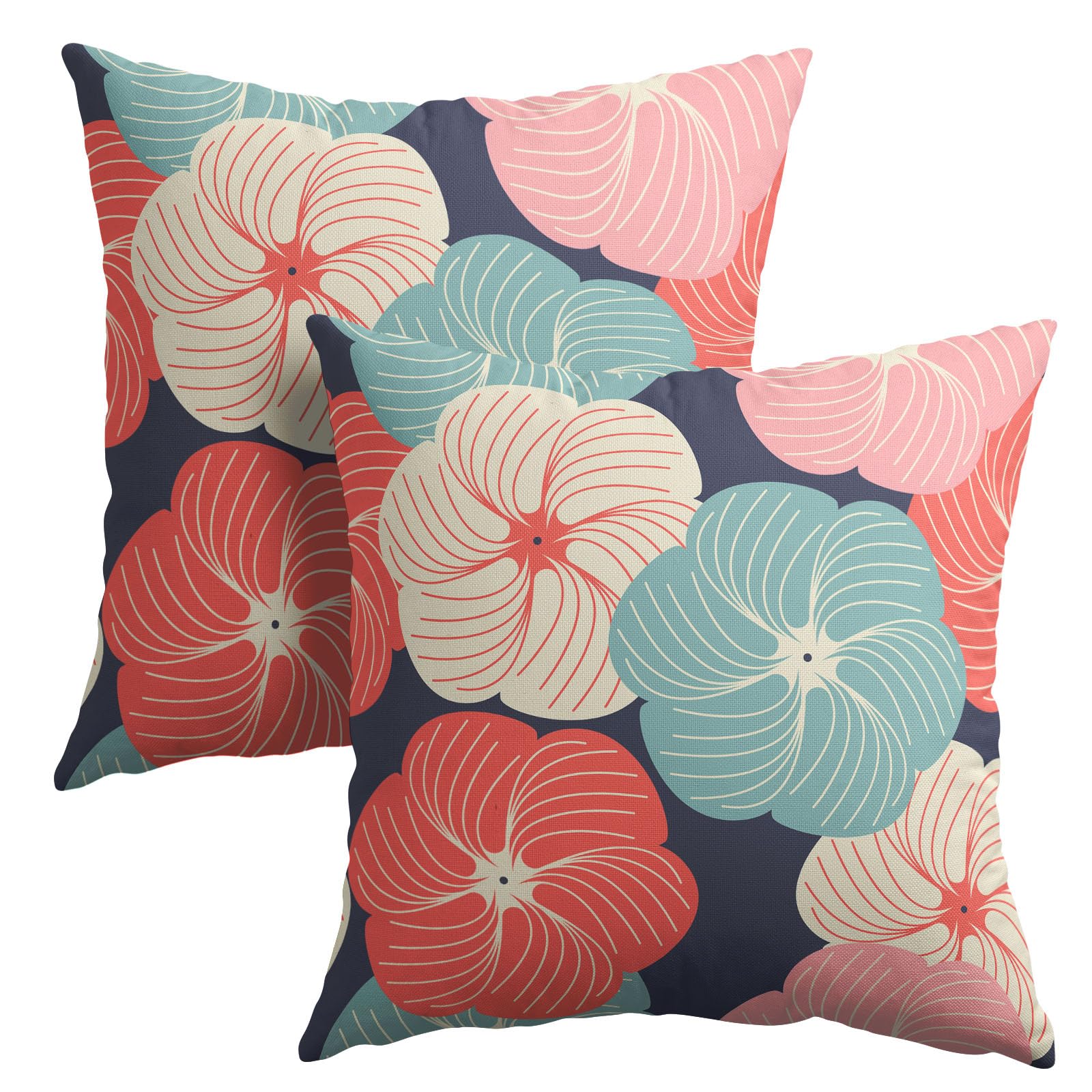 wendekreisレトロ花柄・鳥デザイン クッションカバー 2枚セット